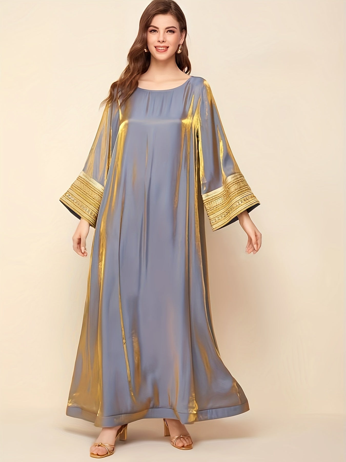 Kaftan Jurk, Elegante Lange Mouw Losse Pasvorm Maxi Jurk
