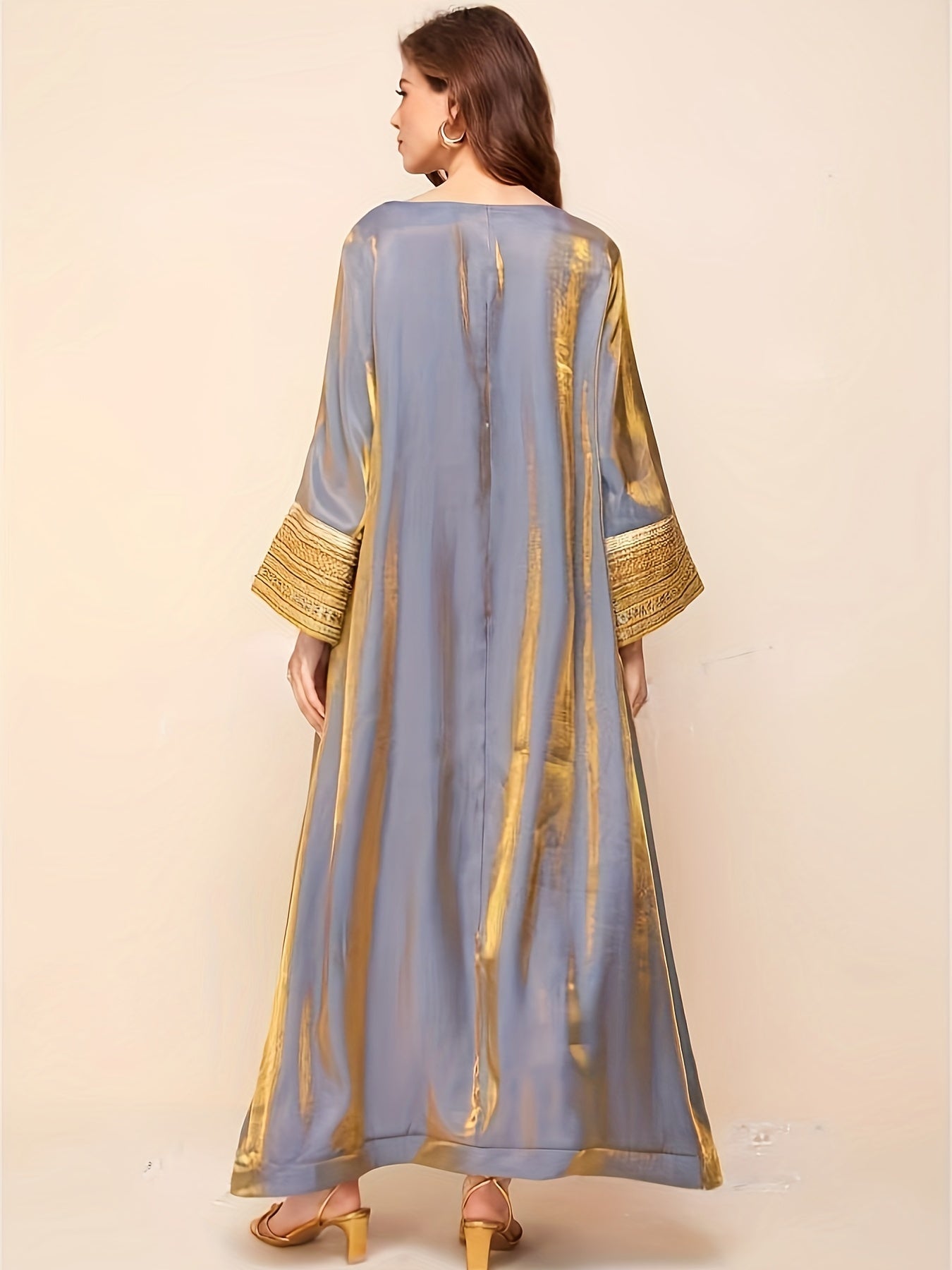 Kaftan Jurk, Elegante Lange Mouw Losse Pasvorm Maxi Jurk